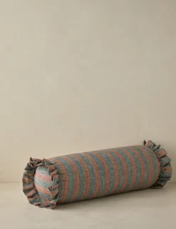 Amaroso Linen Ruffle Bolster Pillow