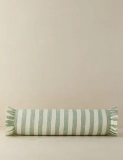 Amaroso Linen Ruffle Bolster Pillow