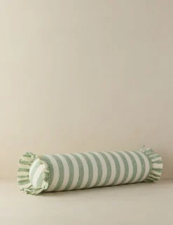 Amaroso Linen Ruffle Bolster Pillow