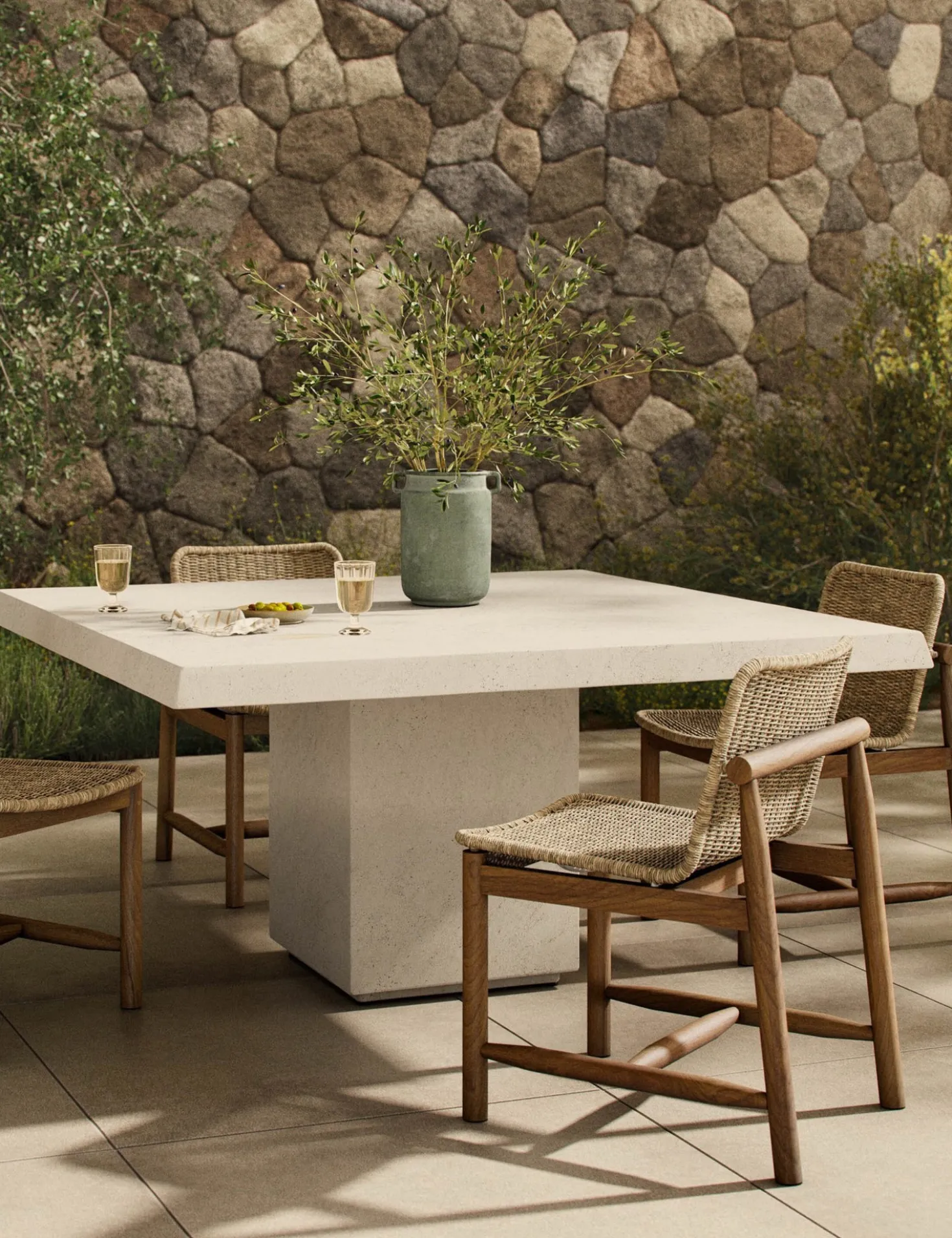 Avila Indoor / Outdoor Square Dining Table by Amber Lewis x Four Hands
