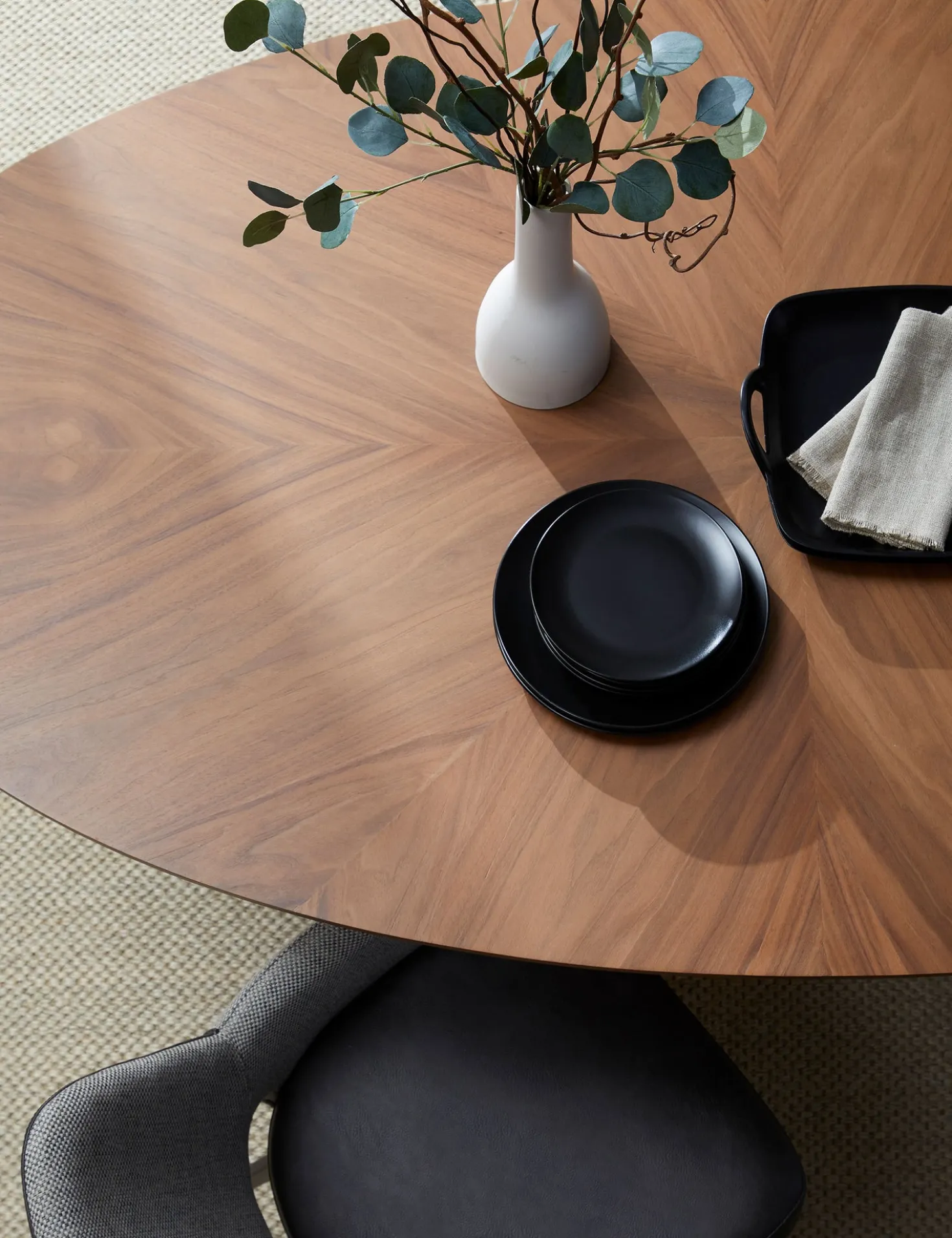 Beth Oval Dining Table, Brown