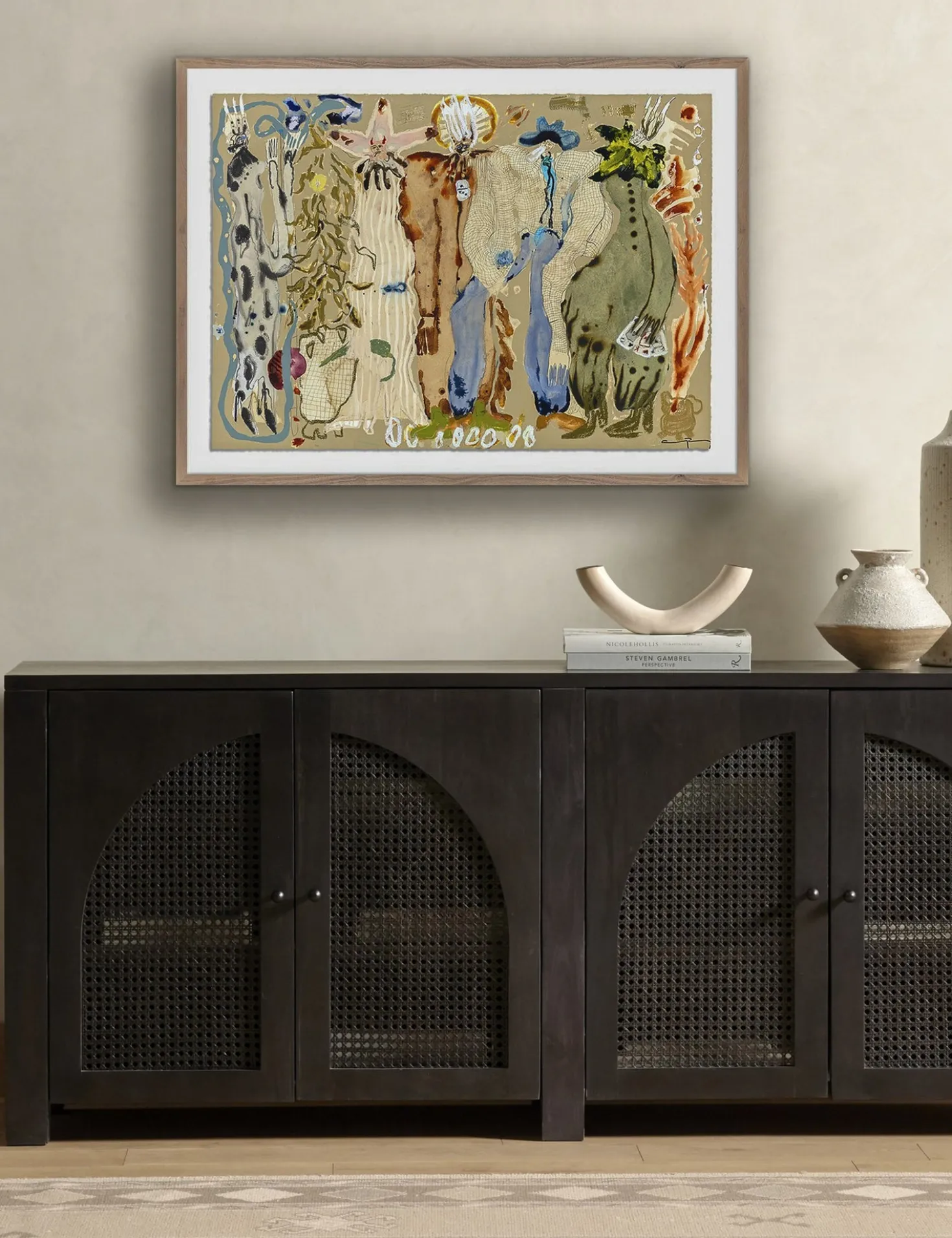 Blue Eyed Snake Woman Wall Art by Caroline Pinney