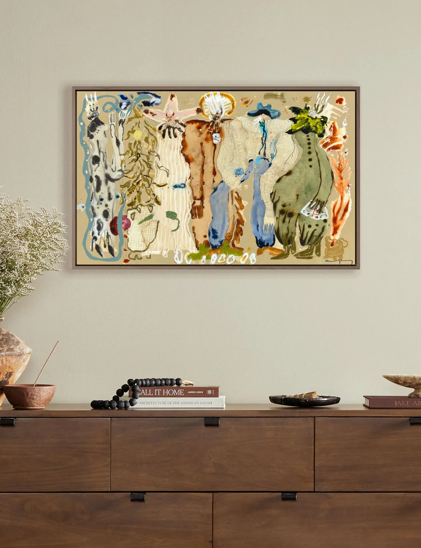 Blue Eyed Snake Woman Wall Art by Caroline Pinney
