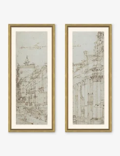 Canaletto Drawing Prints (Set of 2)