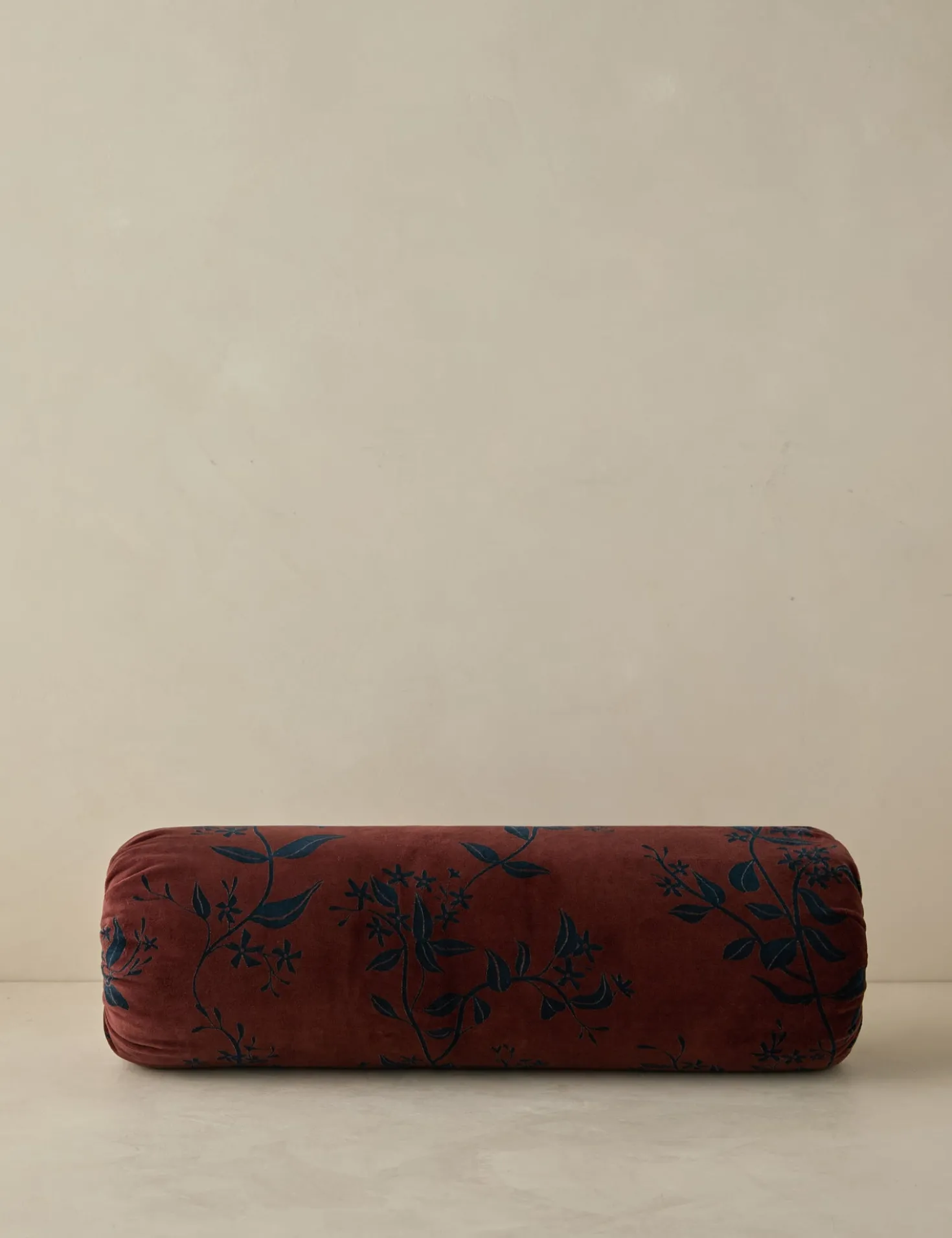 Carmine Velvet Bolster Pillow