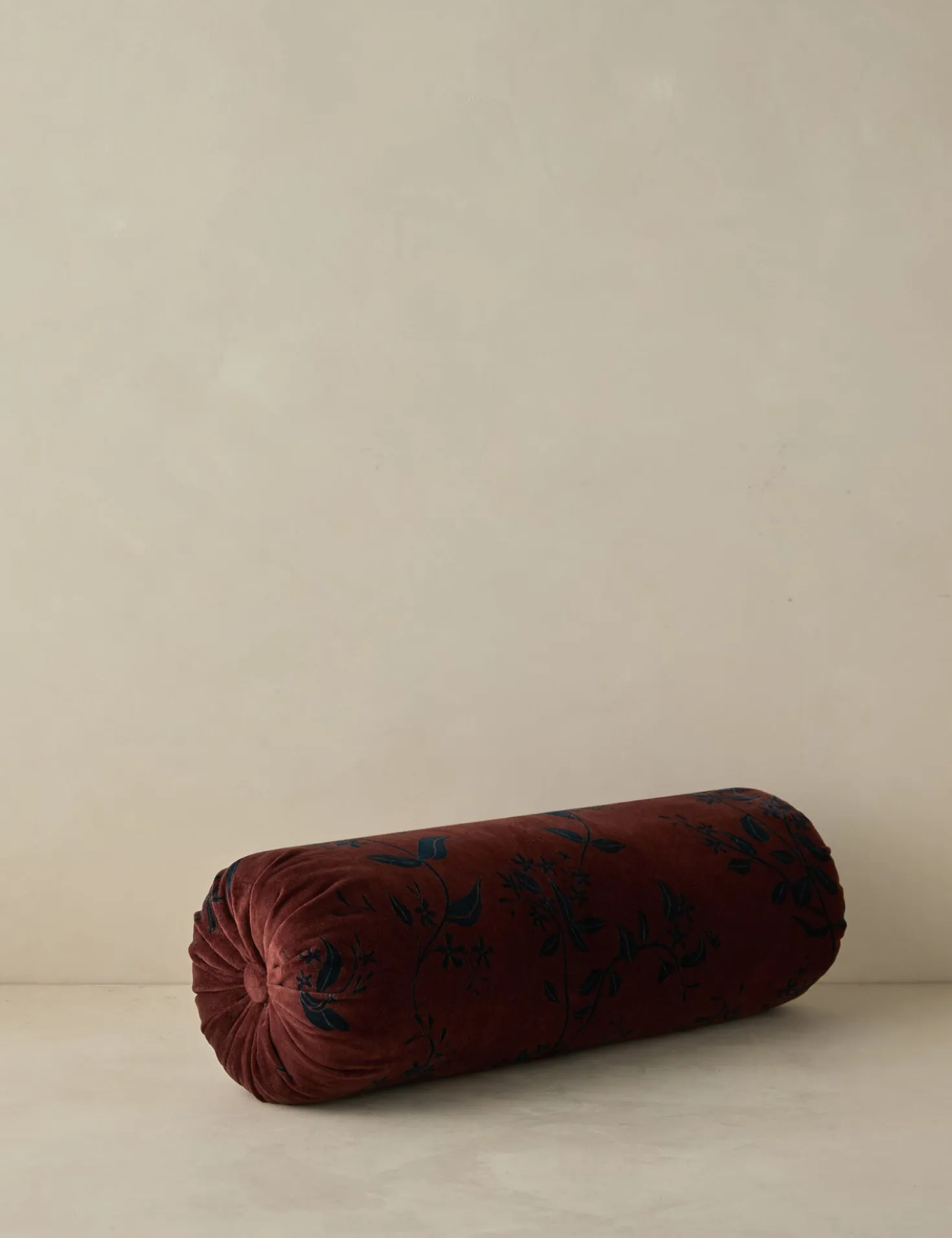 Carmine Velvet Bolster Pillow