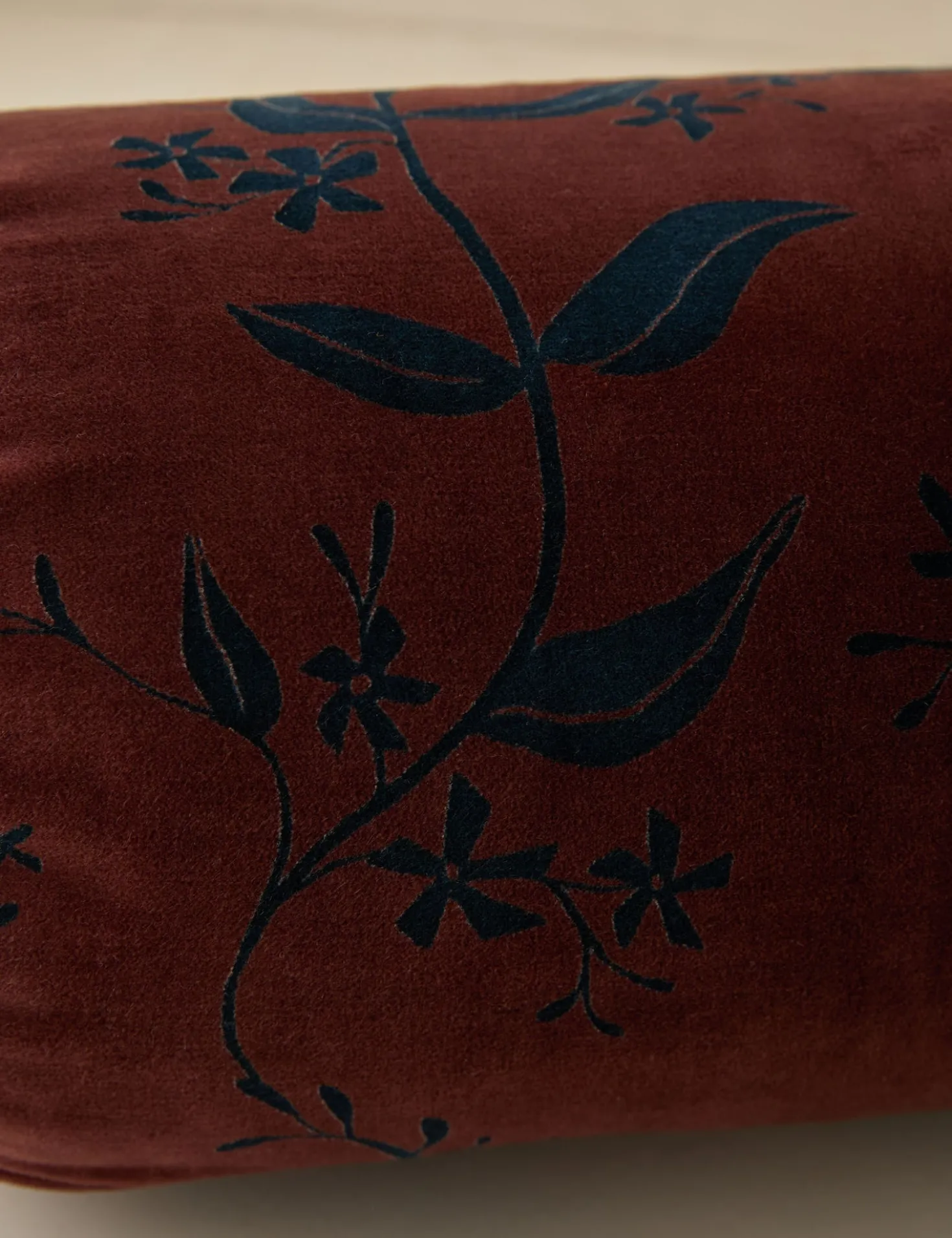 Carmine Velvet Bolster Pillow
