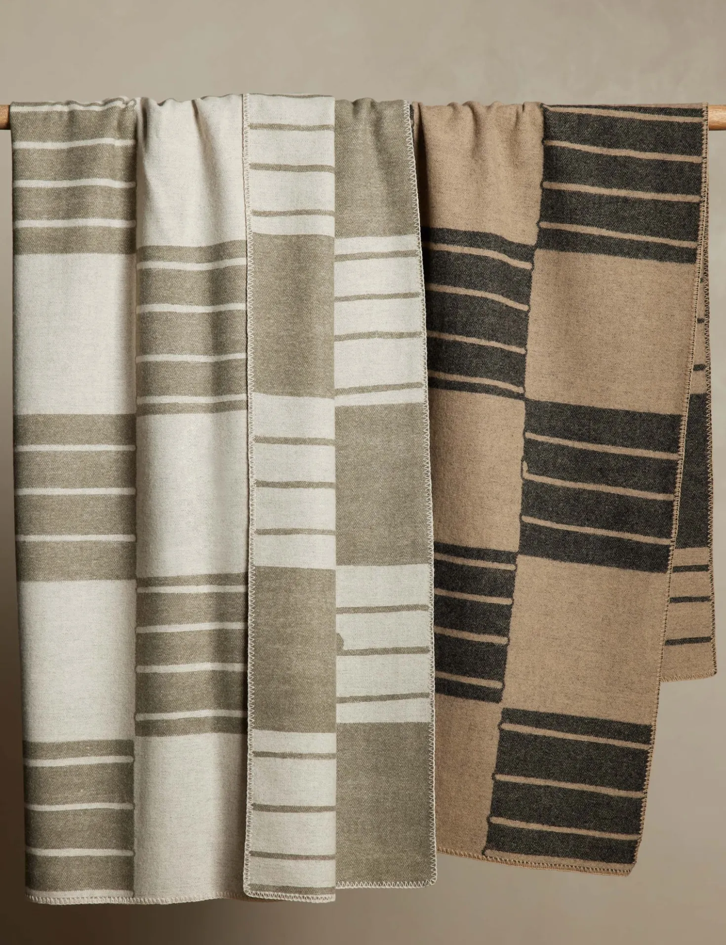 Checkered Reversible Wool Throw by Sarah Sherman Samuel