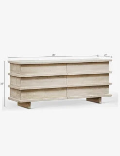 Corliss 6-Drawer Dresser, White Wash
