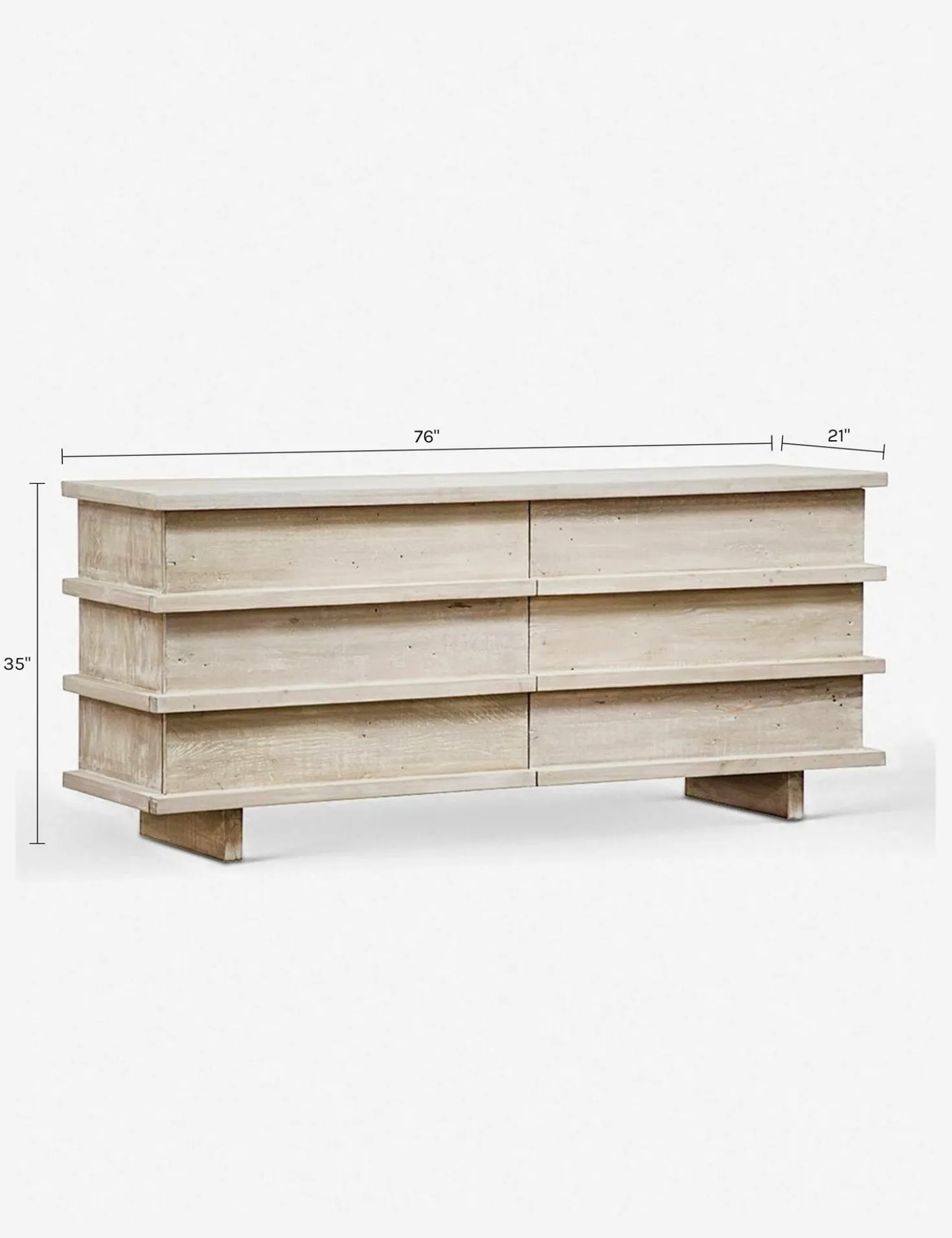 Corliss 6-Drawer Dresser, White Wash