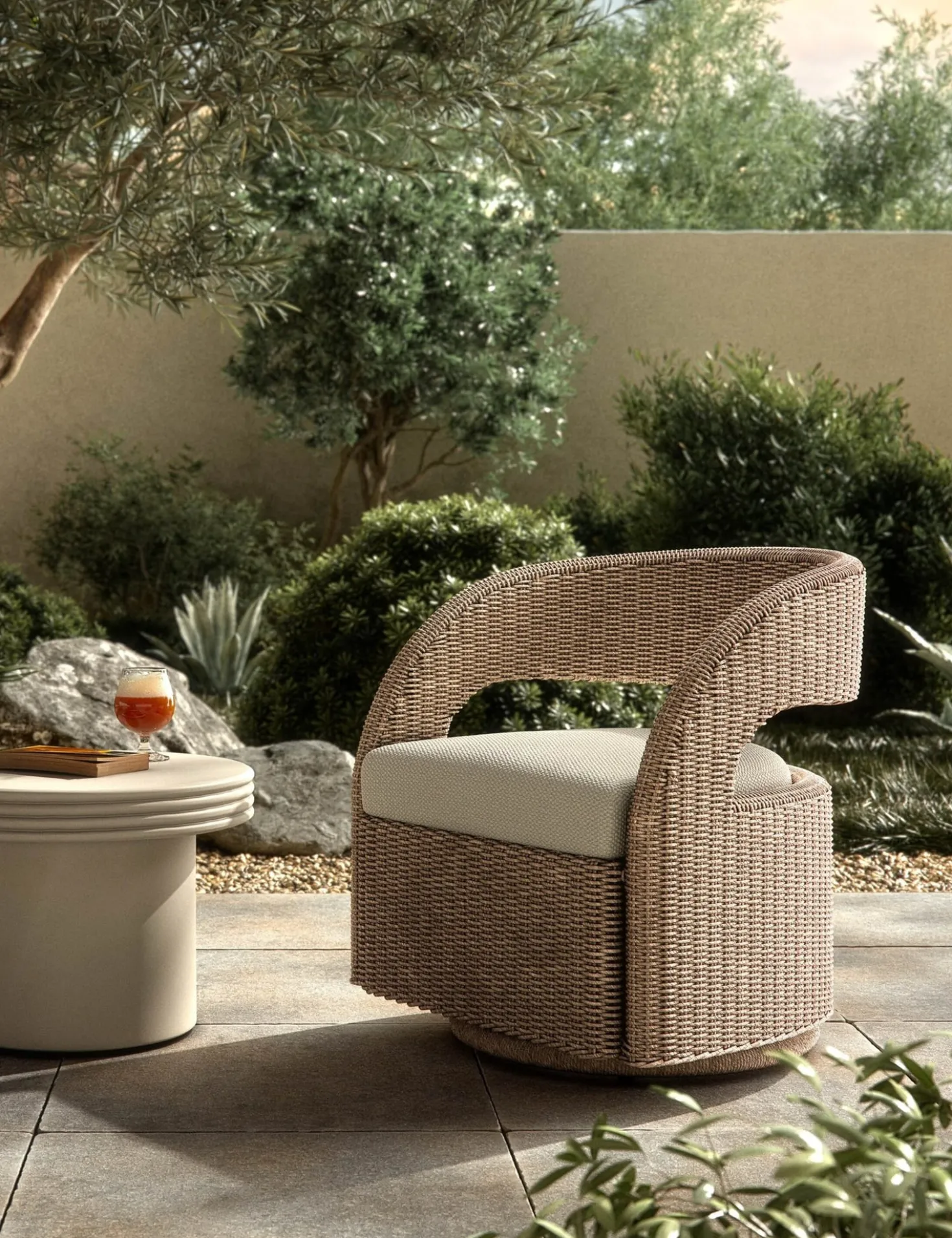 Delacroix Indoor / Outdoor Swivel Chair