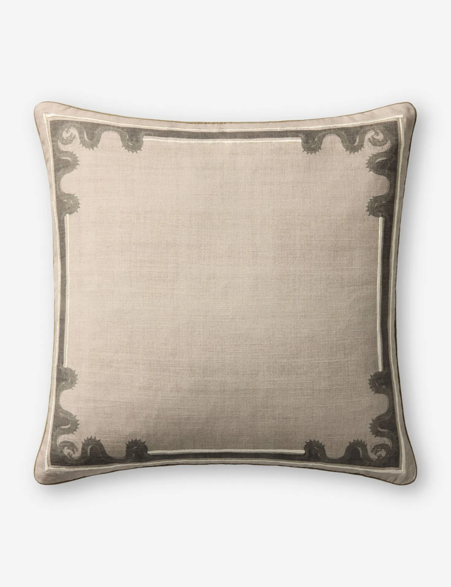 Dragon Border Embroidered Pillow by Brigette Romanek x Loloi