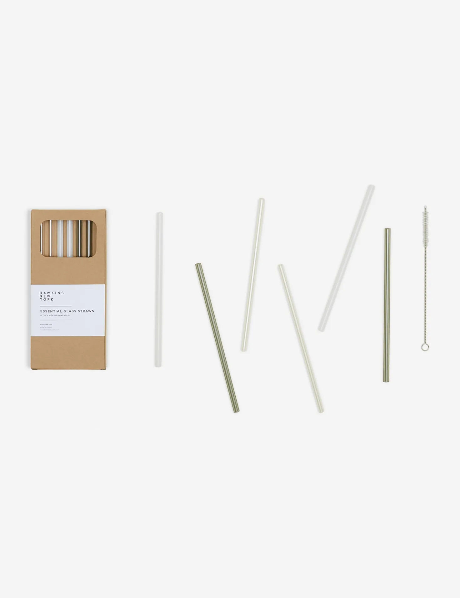 Essential Glass Straws (Set of 6) by Hawkins New York