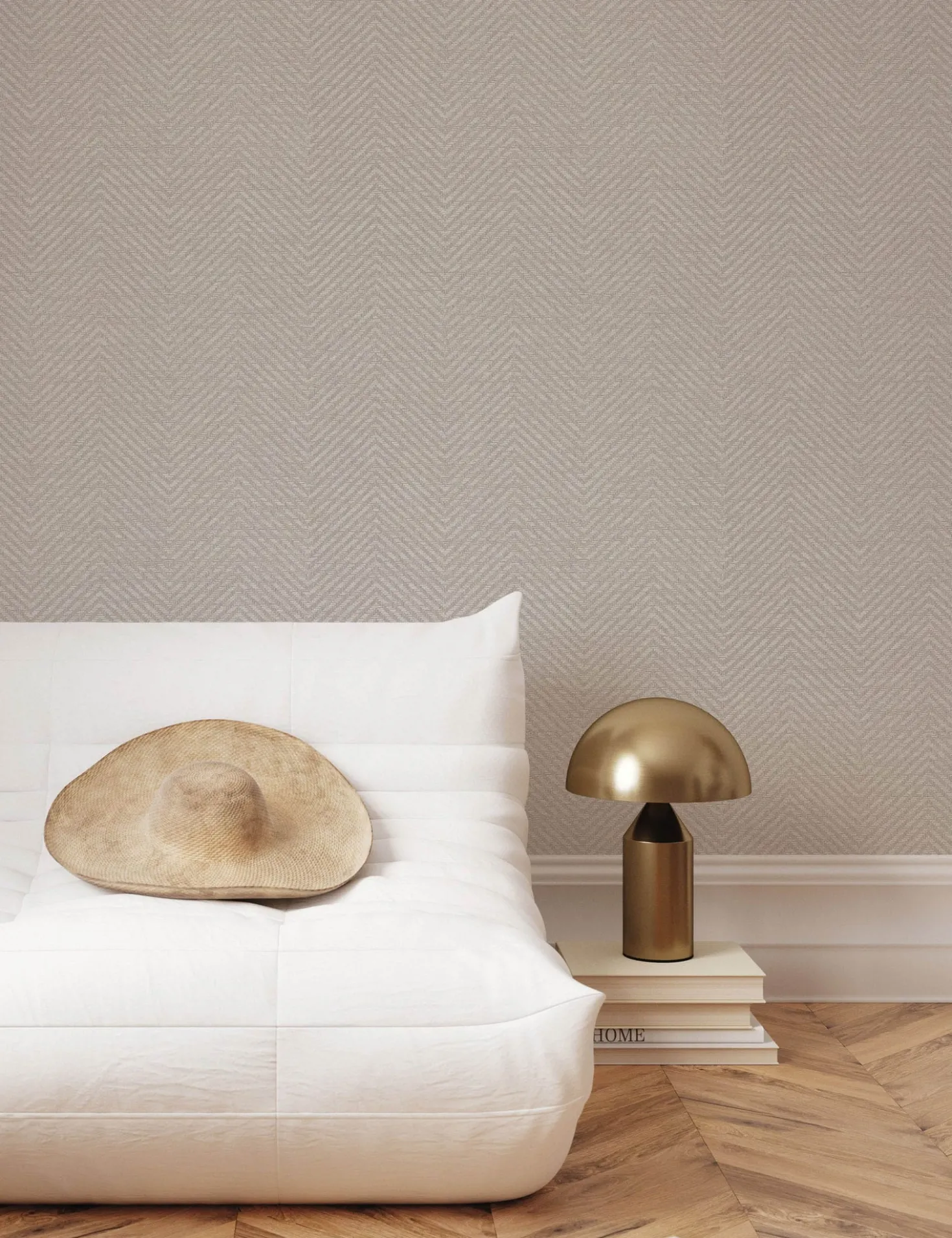 Faux Grasscloth Parquet Textured Peel + Stick Wallpaper by Jeremiah Brent