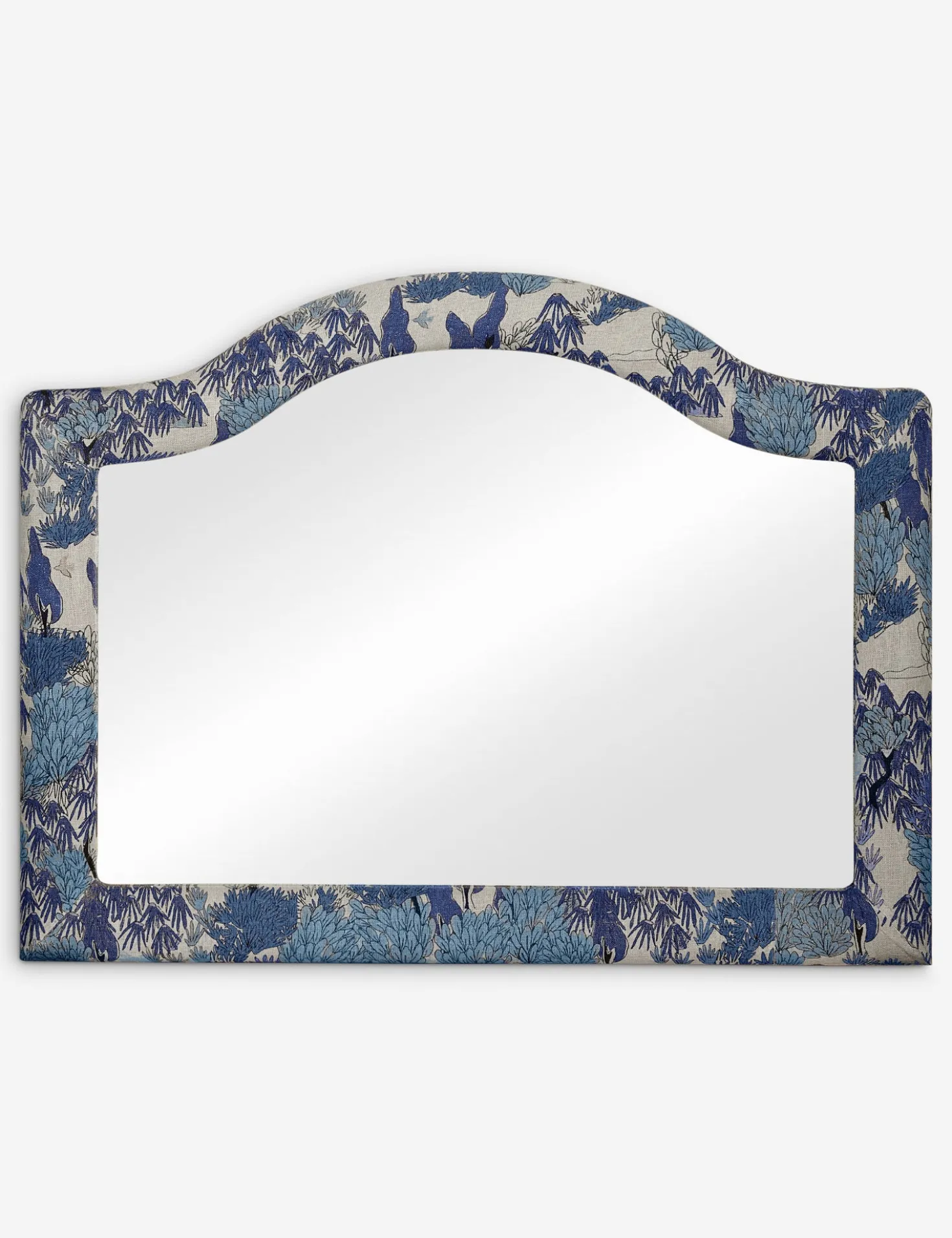 Garden Walk Upholstered Mantel Mirror by Sarah Sherman Samuel