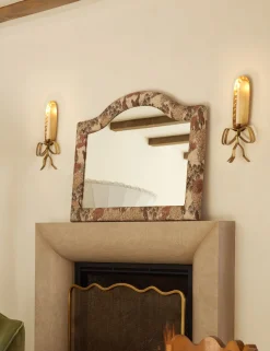 Garden Walk Upholstered Mantel Mirror by Sarah Sherman Samuel