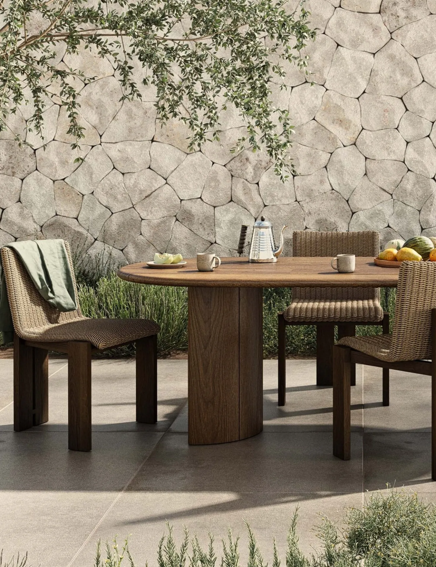 Gilda Outdoor Oval Dining Table