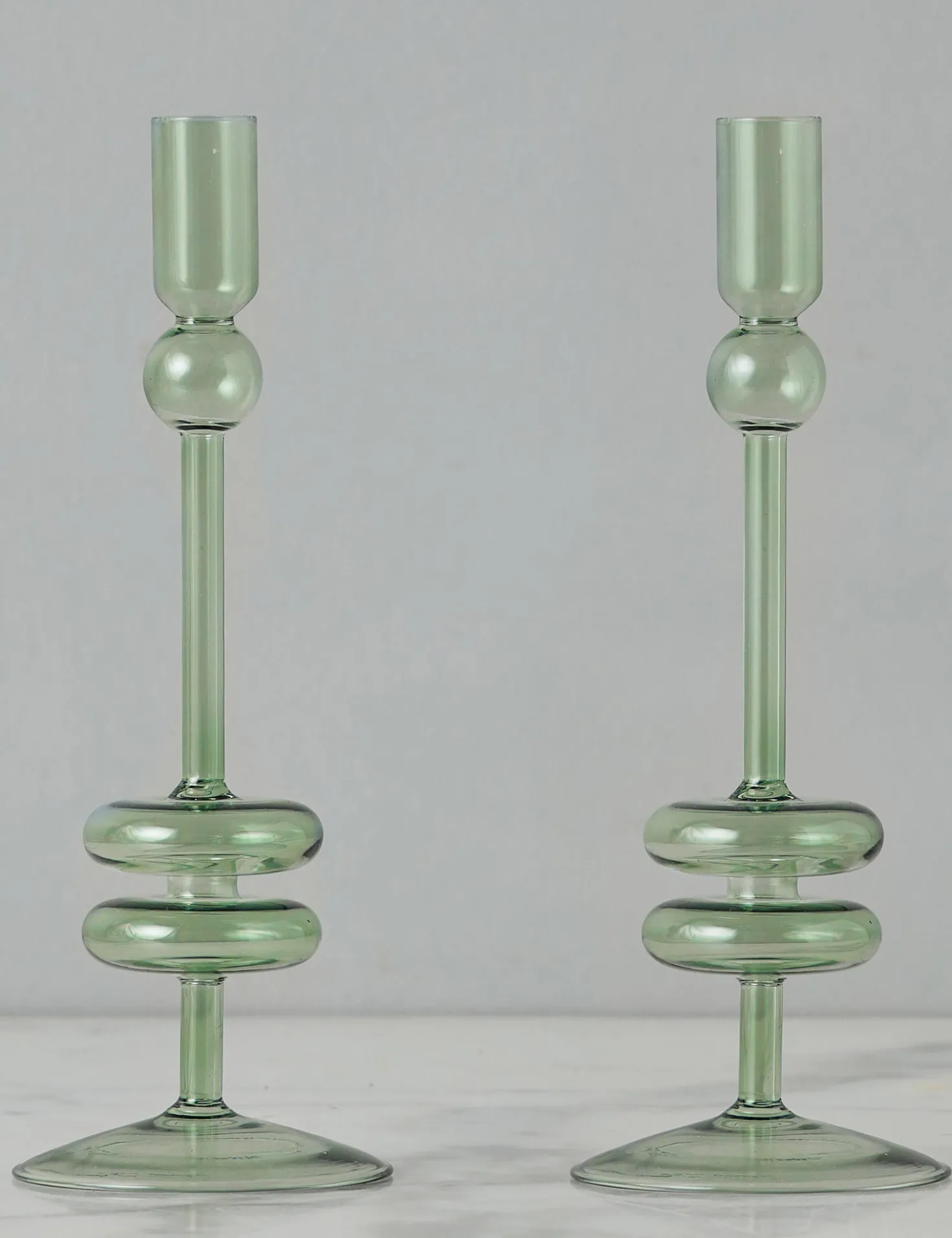 Glass Candlestick Pair (Set of 2) by etúHOME