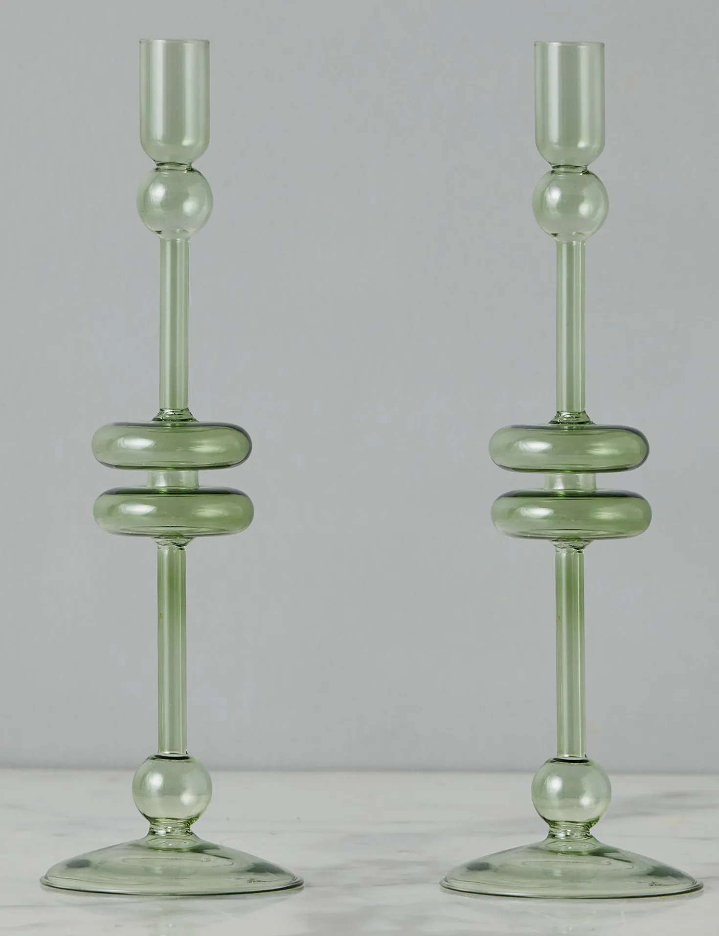 Glass Candlestick Pair (Set of 2) by etúHOME