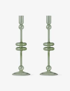 Glass Candlestick Pair (Set of 2) by etúHOME
