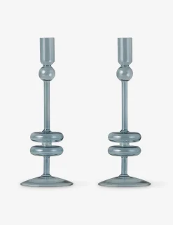 Glass Candlestick Pair (Set of 2) by etúHOME