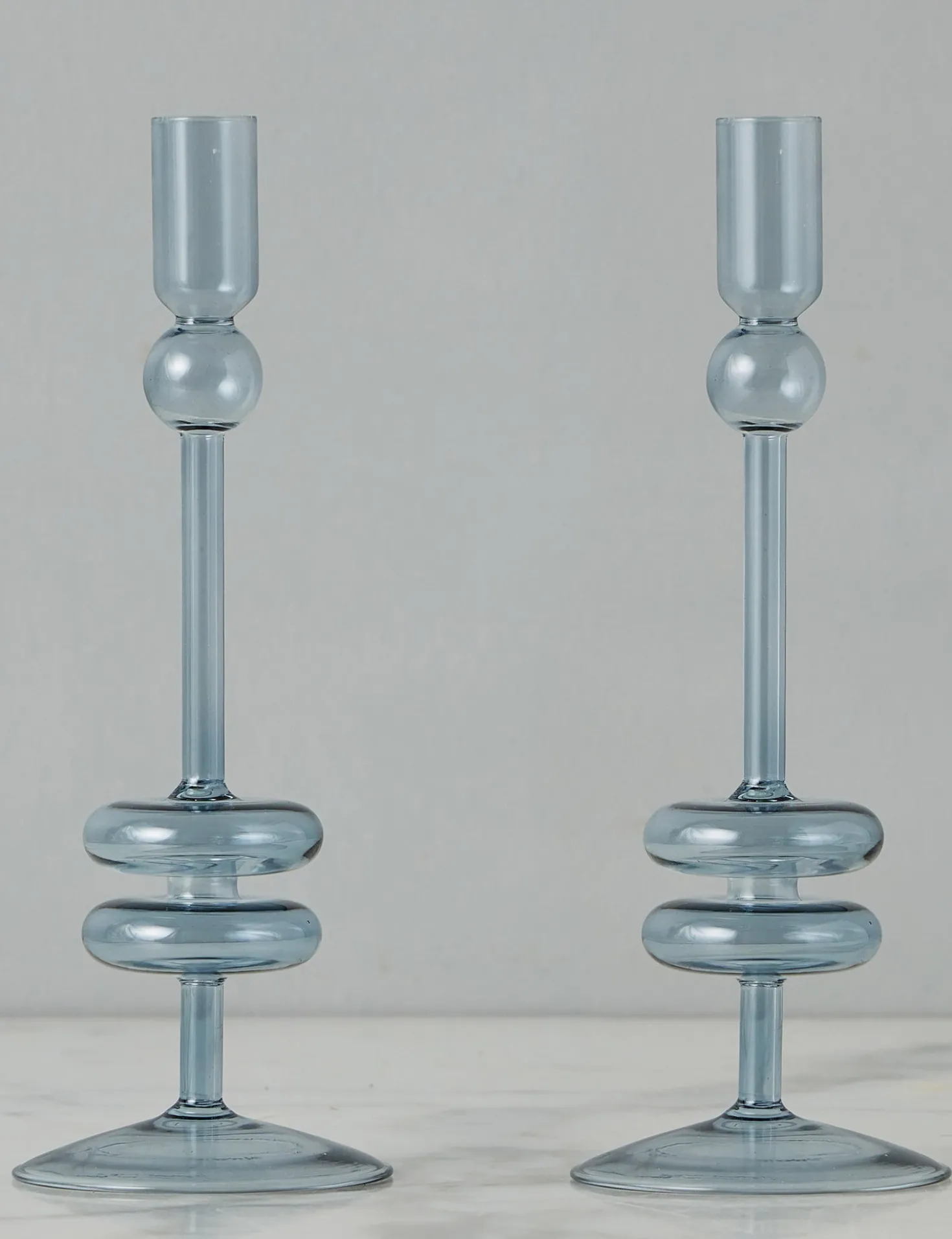 Glass Candlestick Pair (Set of 2) by etúHOME