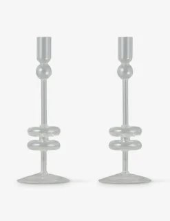 Glass Candlestick Pair (Set of 2) by etúHOME