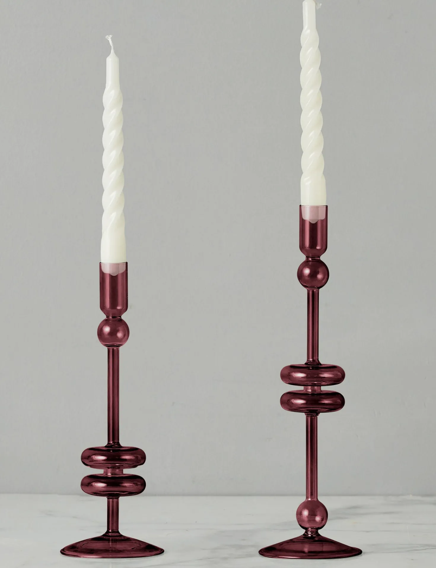 Glass Candlestick Pair (Set of 2) by etúHOME