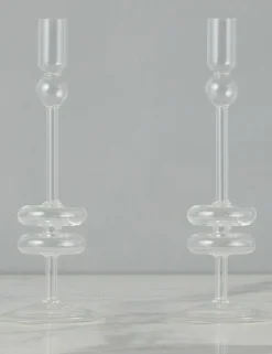 Glass Candlestick Pair (Set of 2) by etúHOME