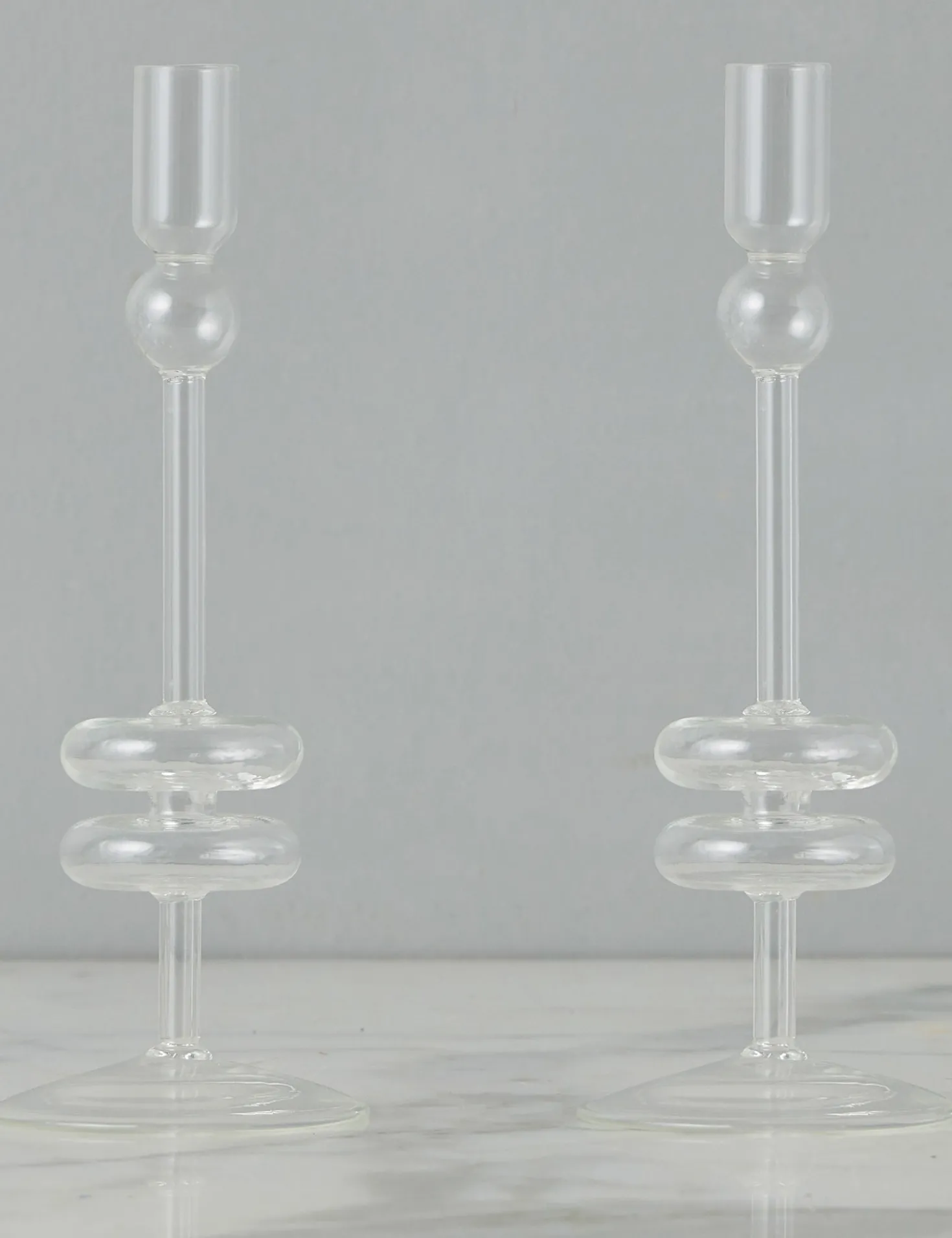 Glass Candlestick Pair (Set of 2) by etúHOME