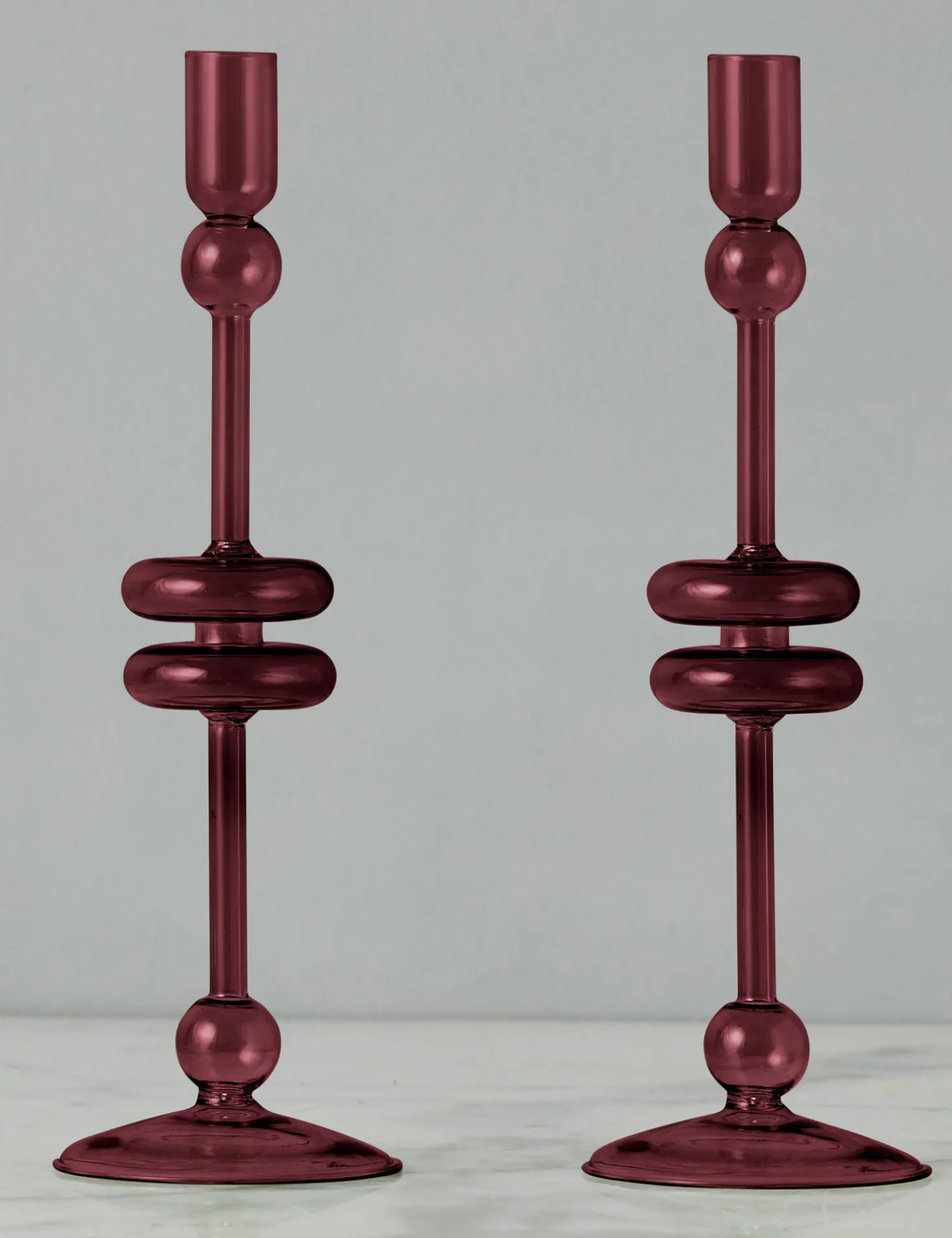 Glass Candlestick Pair (Set of 2) by etúHOME