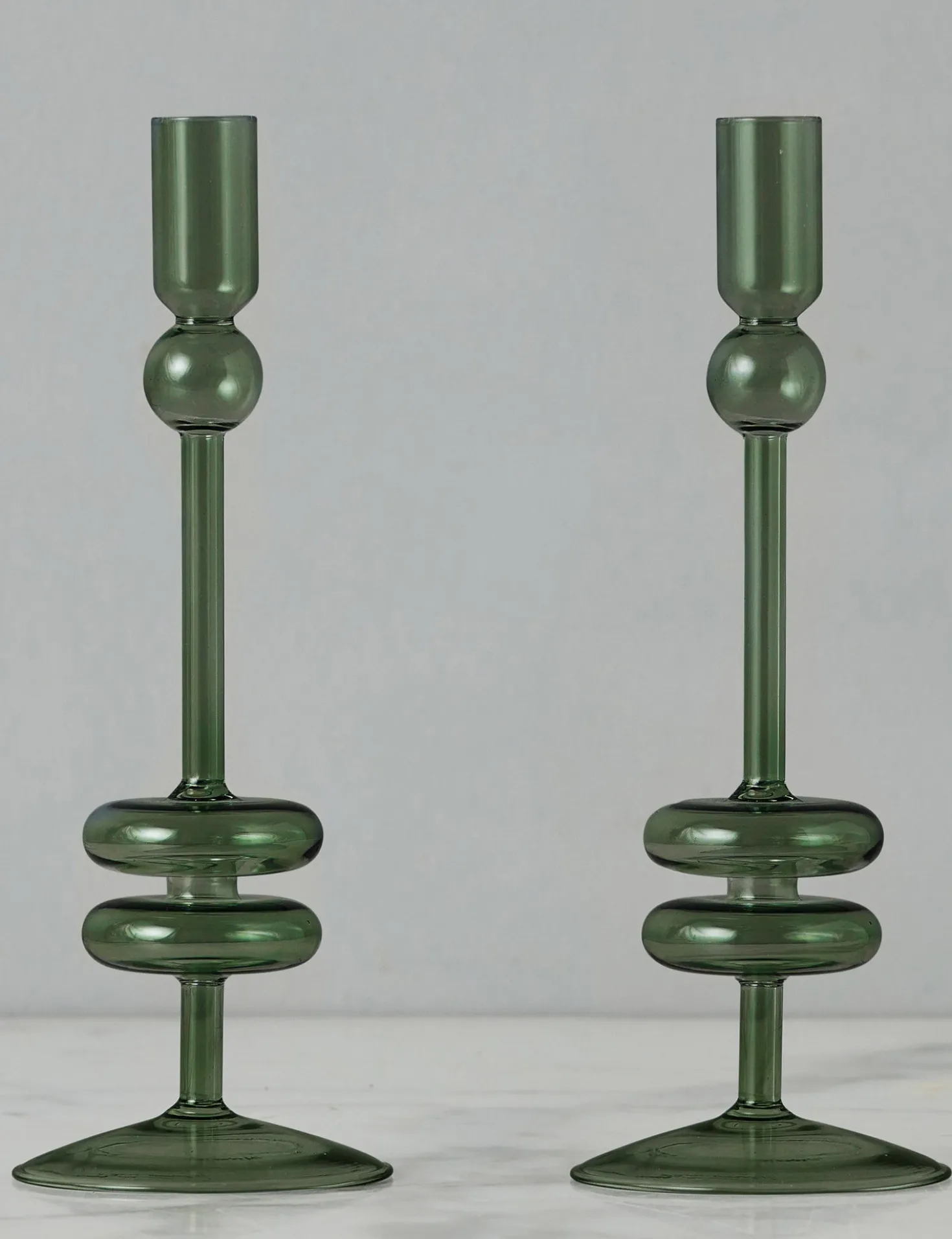 Glass Candlestick Pair (Set of 2) by etúHOME