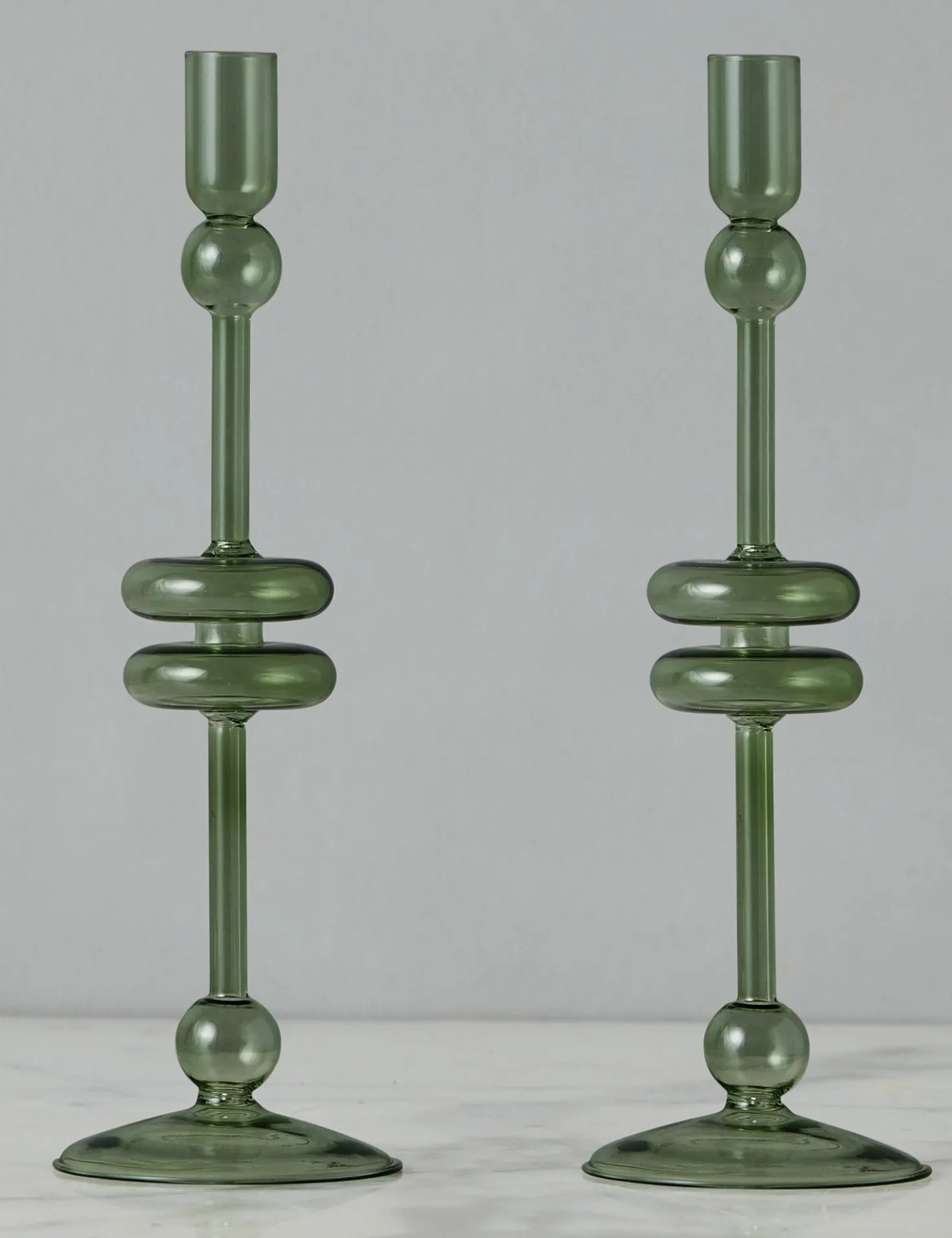 Glass Candlestick Pair (Set of 2) by etúHOME