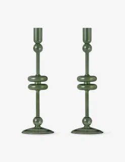 Glass Candlestick Pair (Set of 2) by etúHOME
