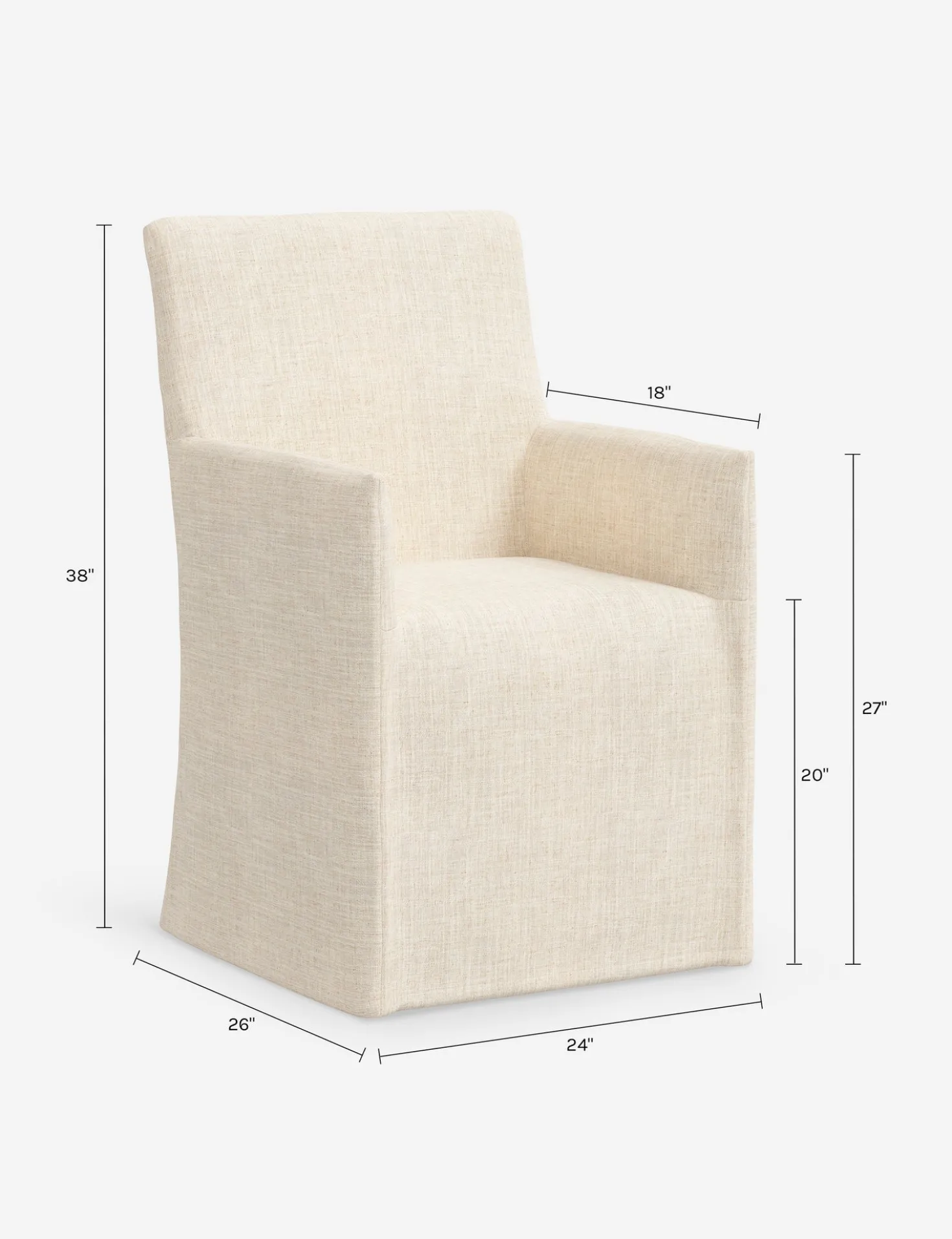Haddan Slipcover Dining Arm Chair