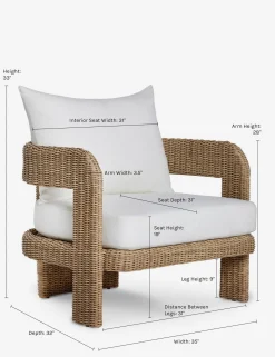 Hadler Outdoor Accent Chair, Ivory
