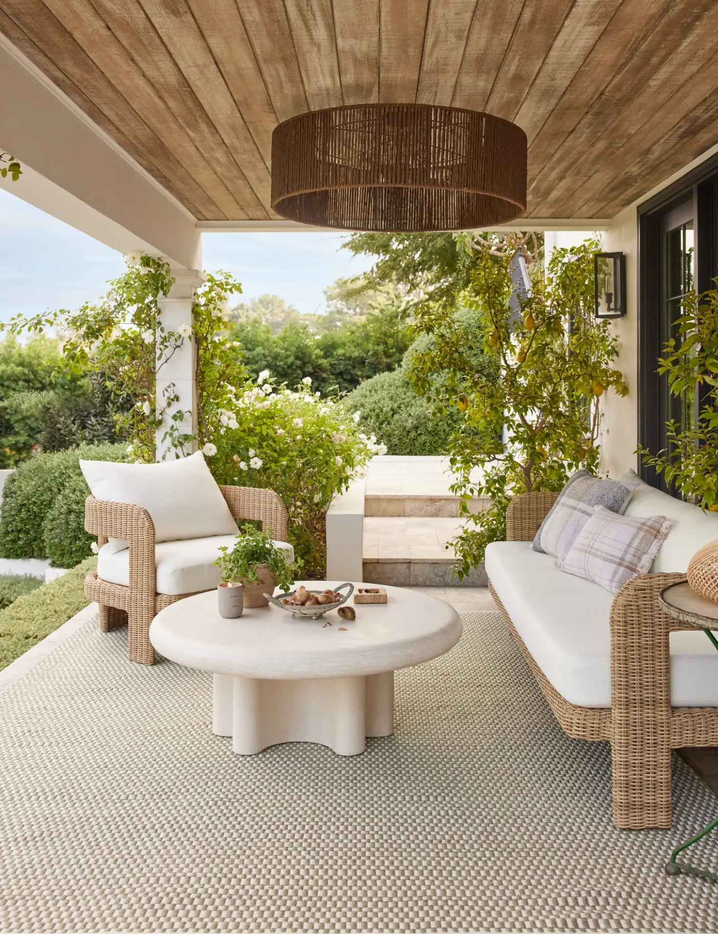 Hadler Outdoor Sofa, Ivory