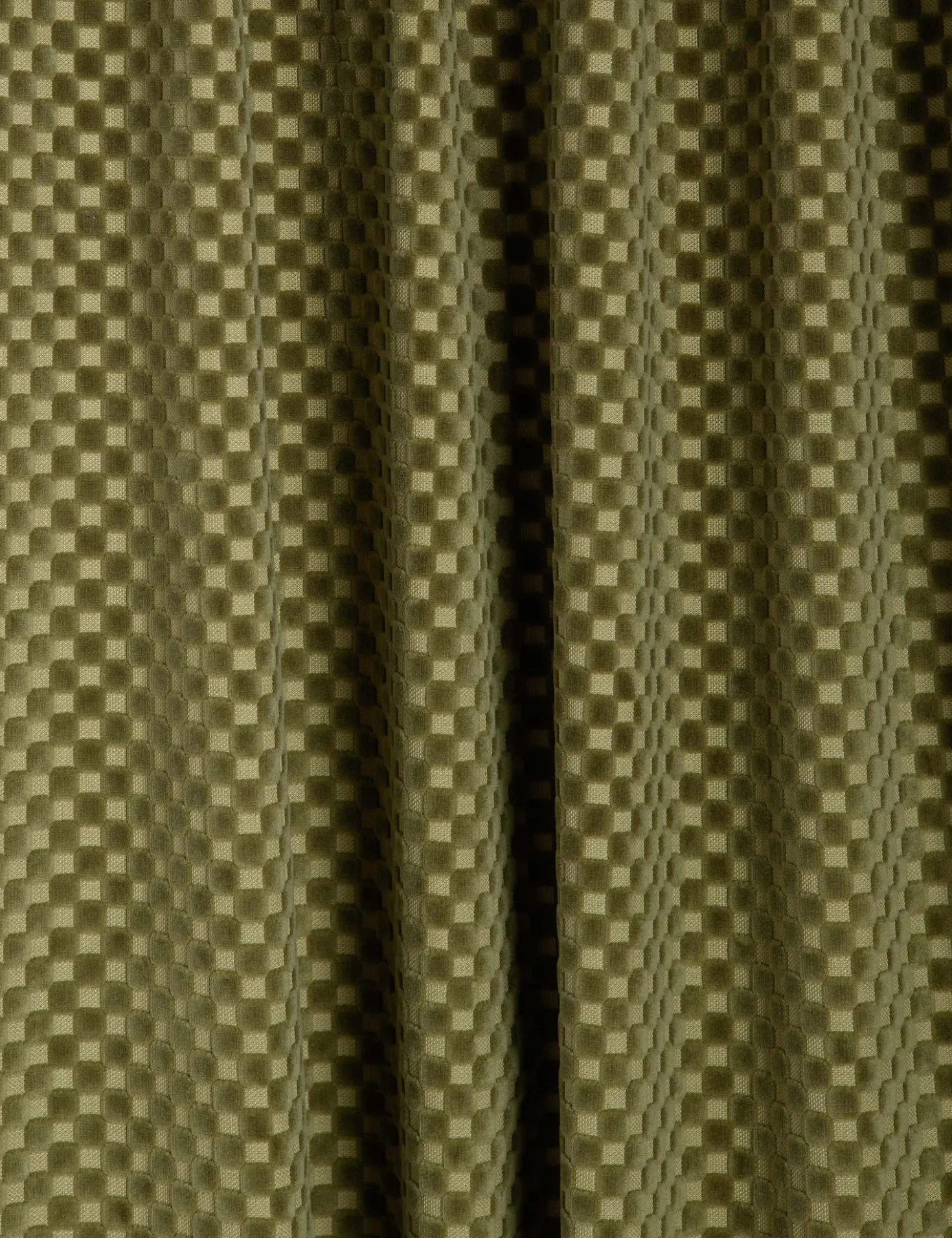 Hi-Lo Checker Velvet Curtain Panel By Sarah Sherman Samuel