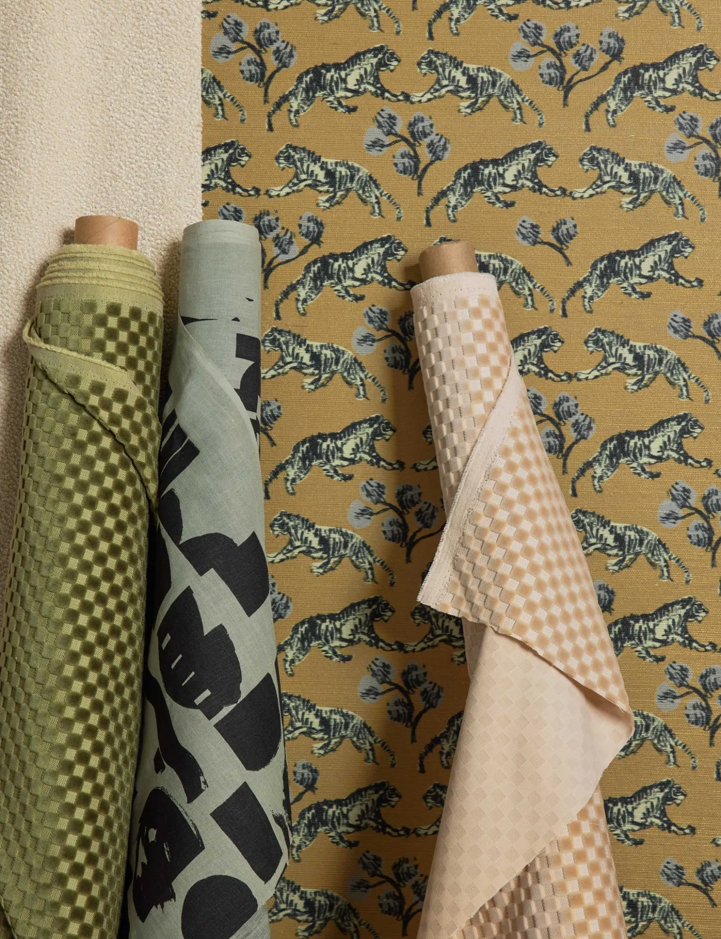 Hi-Lo Checker Velvet Fabric by Sarah Sherman Samuel