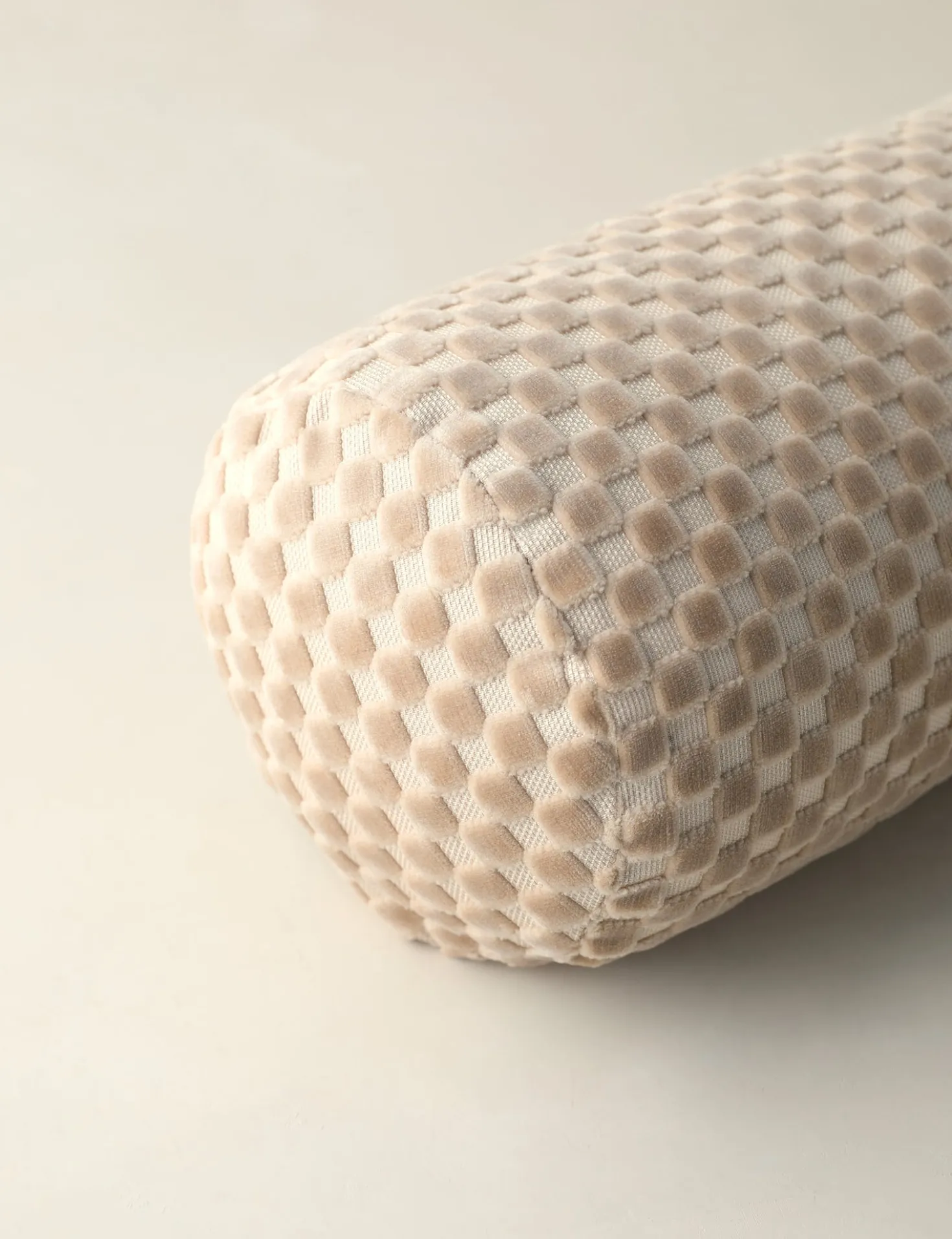 Hi-Lo Checker Velvet Long Bolster Pillow by Sarah Sherman Samuel