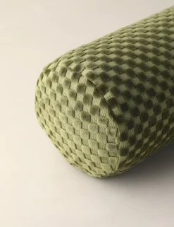 Hi-Lo Checker Velvet Long Bolster Pillow by Sarah Sherman Samuel