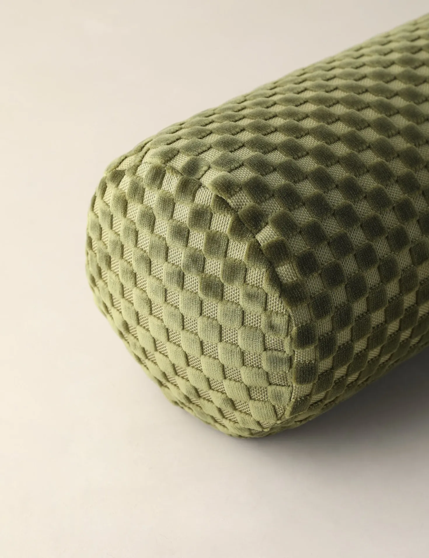 Hi-Lo Checker Velvet Long Bolster Pillow by Sarah Sherman Samuel