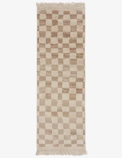 Irregular Checkerboard Hand-Knotted Wool Rug by Sarah Sherman Samuel