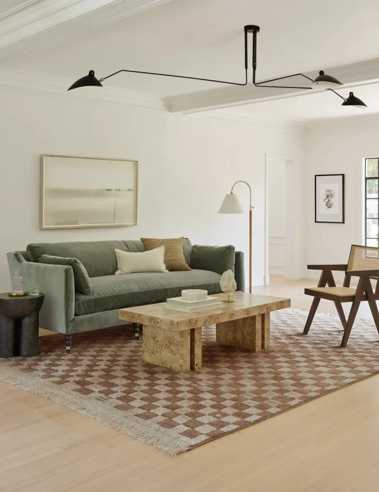 Irregular Checkerboard Hand-Knotted Wool Rug by Sarah Sherman Samuel