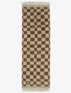 Irregular Checkerboard Hand-Knotted Wool Rug by Sarah Sherman Samuel