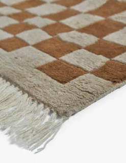 Irregular Checkerboard Hand-Knotted Wool Rug by Sarah Sherman Samuel
