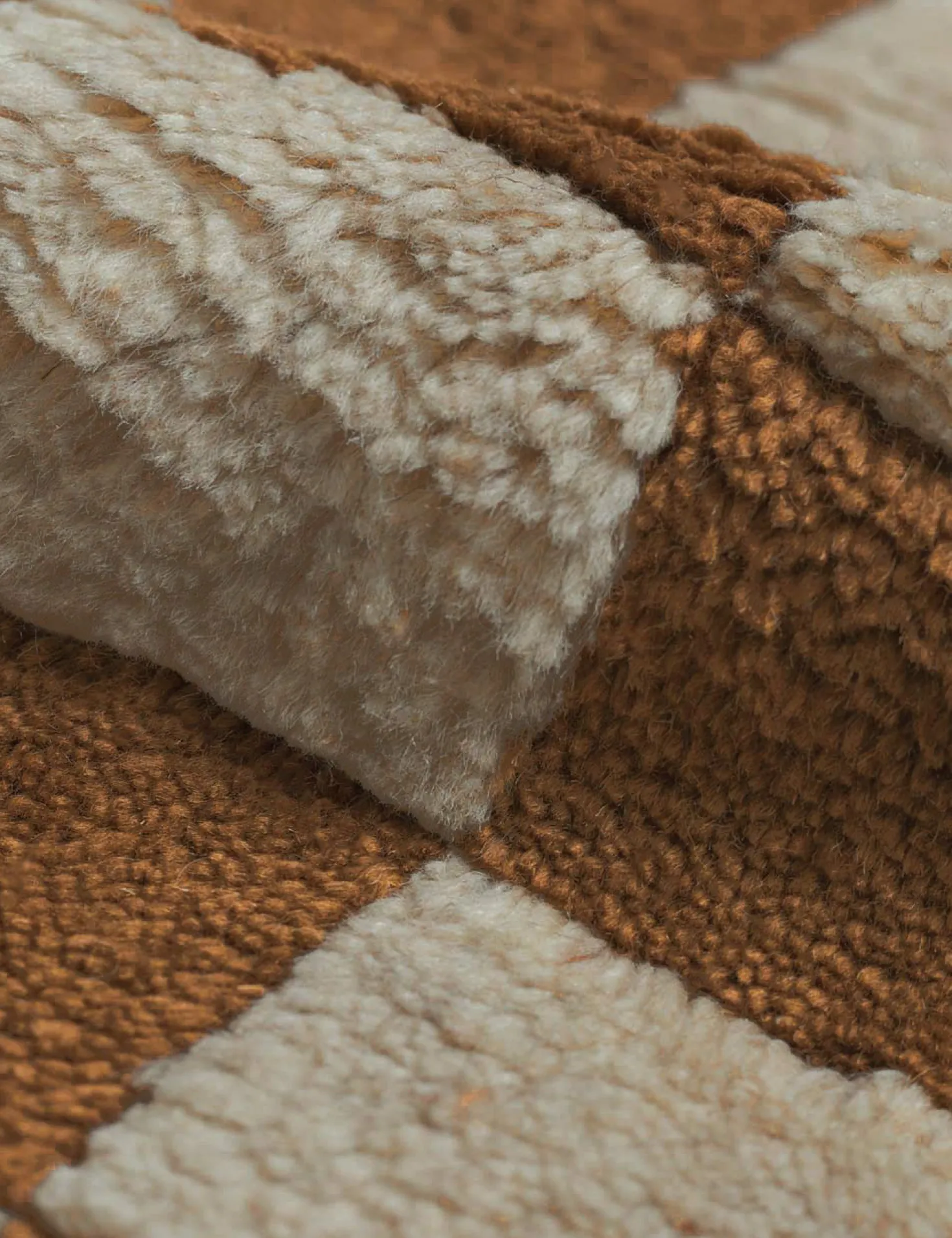 Irregular Checkerboard Hand-Knotted Wool Rug by Sarah Sherman Samuel
