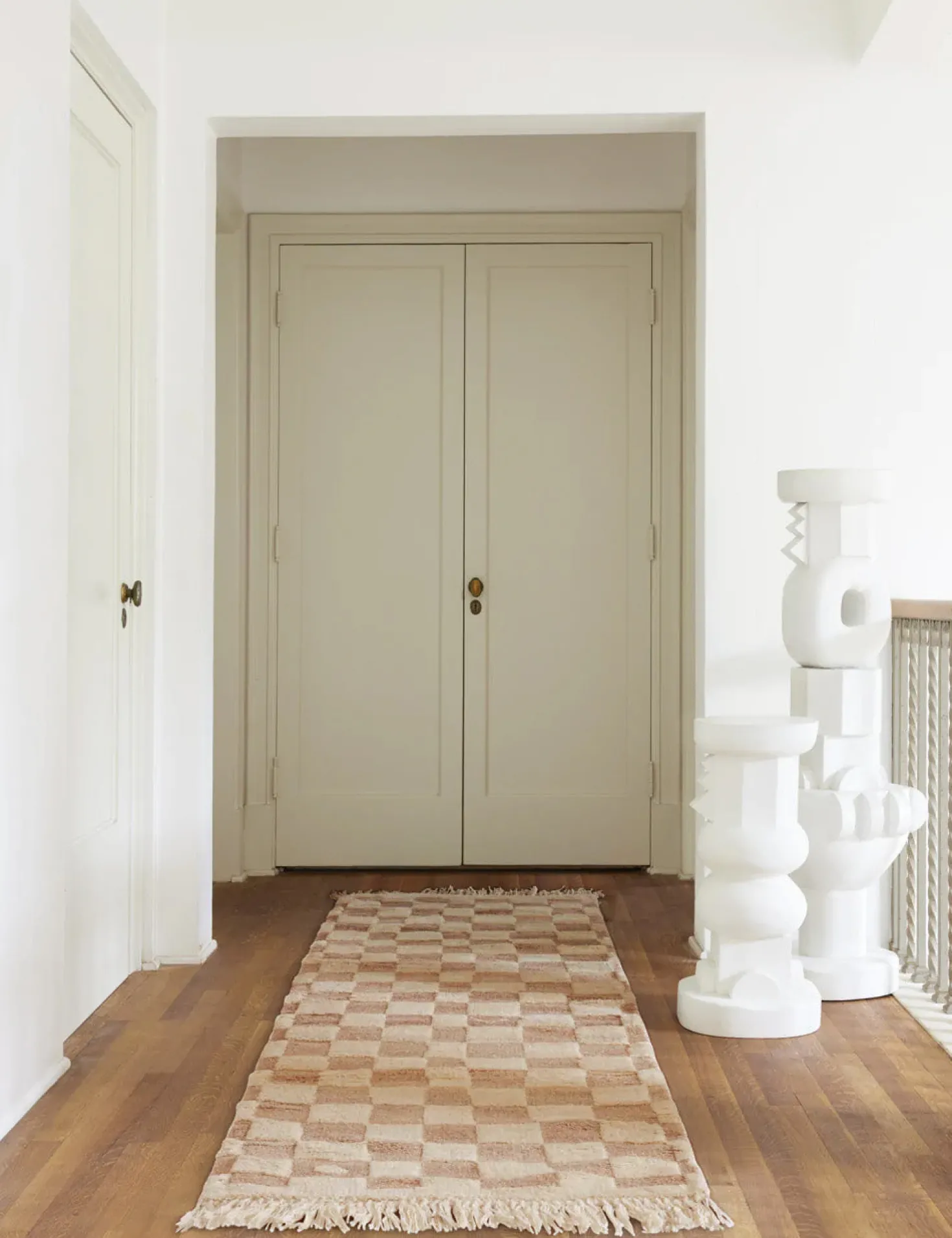 Irregular Checkerboard Hand-Knotted Wool Rug by Sarah Sherman Samuel