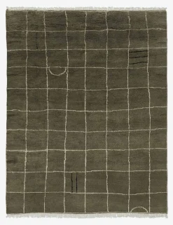 Irregular Grid Hand-Knotted Wool Rug by Sarah Sherman Samuel
