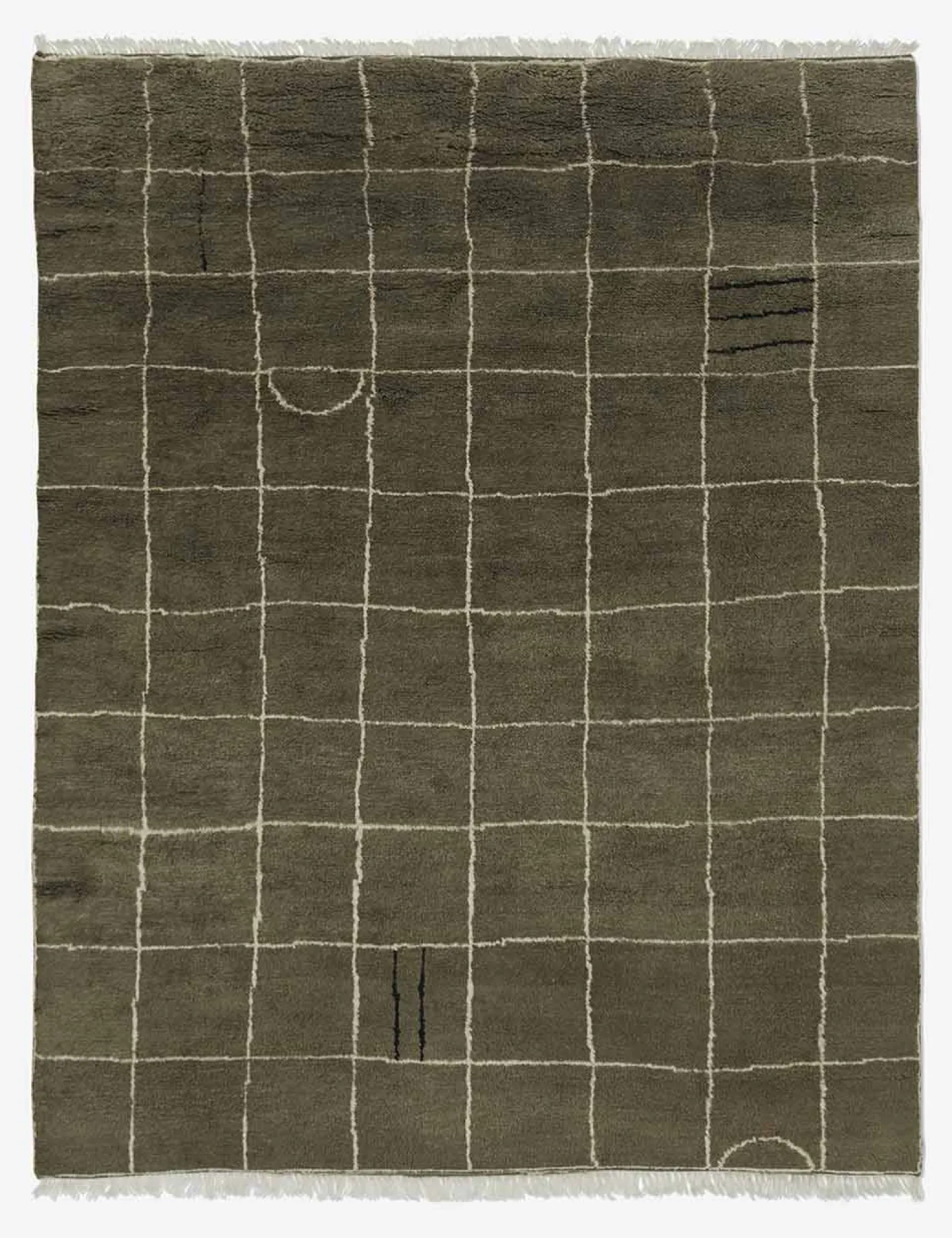 Irregular Grid Hand-Knotted Wool Rug by Sarah Sherman Samuel